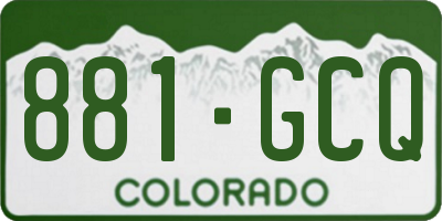 CO license plate 881GCQ