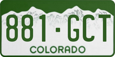 CO license plate 881GCT