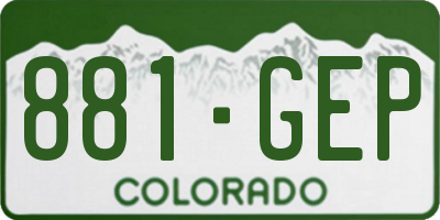 CO license plate 881GEP