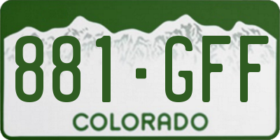 CO license plate 881GFF