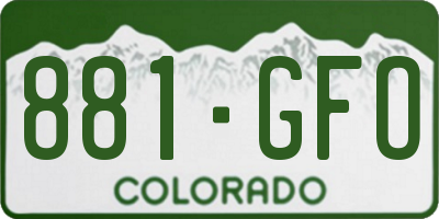 CO license plate 881GFO
