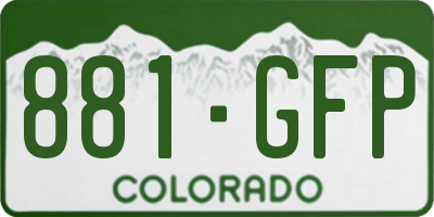CO license plate 881GFP