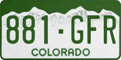 CO license plate 881GFR