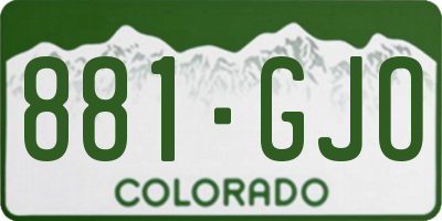 CO license plate 881GJO