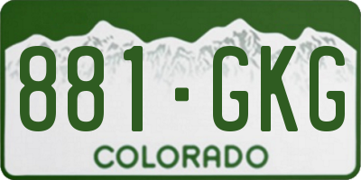 CO license plate 881GKG