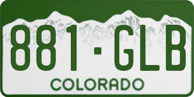 CO license plate 881GLB