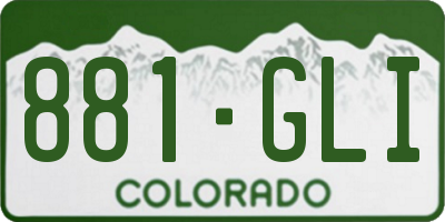 CO license plate 881GLI