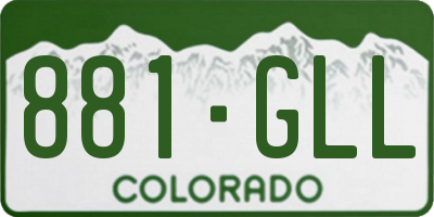 CO license plate 881GLL