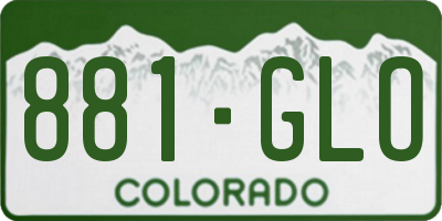 CO license plate 881GLO