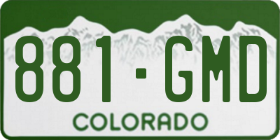 CO license plate 881GMD
