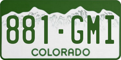CO license plate 881GMI