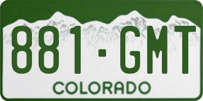 CO license plate 881GMT
