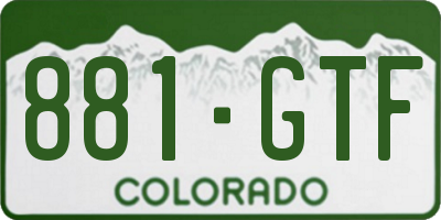 CO license plate 881GTF