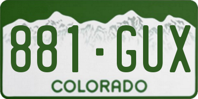 CO license plate 881GUX