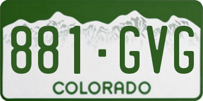CO license plate 881GVG