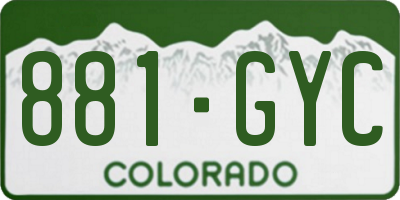 CO license plate 881GYC
