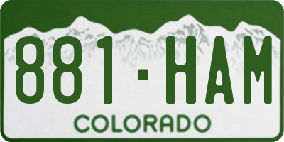 CO license plate 881HAM