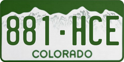 CO license plate 881HCE