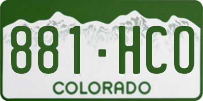 CO license plate 881HCO