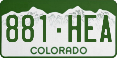 CO license plate 881HEA