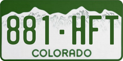 CO license plate 881HFT