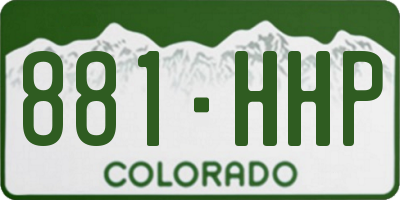 CO license plate 881HHP