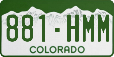 CO license plate 881HMM