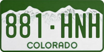CO license plate 881HNH