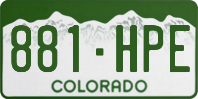 CO license plate 881HPE