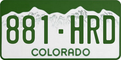 CO license plate 881HRD