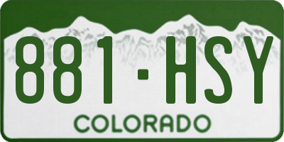 CO license plate 881HSY