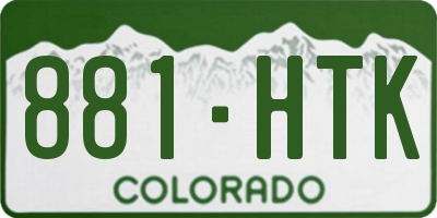CO license plate 881HTK