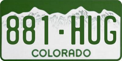 CO license plate 881HUG