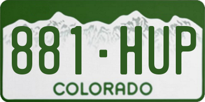 CO license plate 881HUP