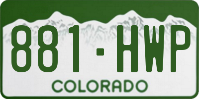 CO license plate 881HWP