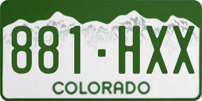 CO license plate 881HXX