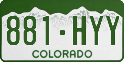 CO license plate 881HYY
