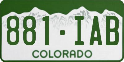 CO license plate 881IAB