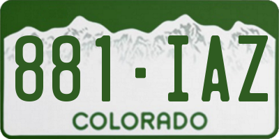 CO license plate 881IAZ