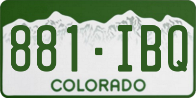 CO license plate 881IBQ
