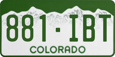 CO license plate 881IBT