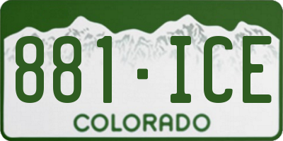 CO license plate 881ICE