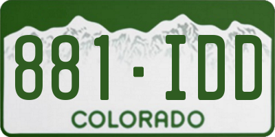 CO license plate 881IDD