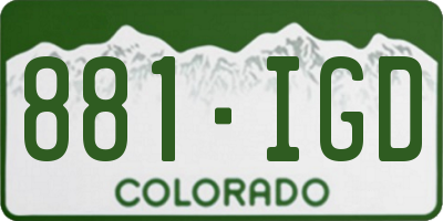 CO license plate 881IGD