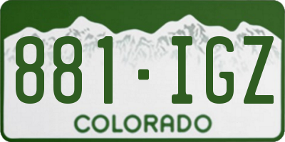 CO license plate 881IGZ