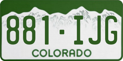 CO license plate 881IJG