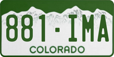 CO license plate 881IMA