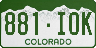 CO license plate 881IOK
