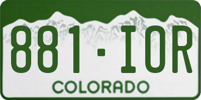CO license plate 881IOR