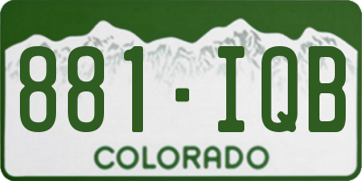 CO license plate 881IQB